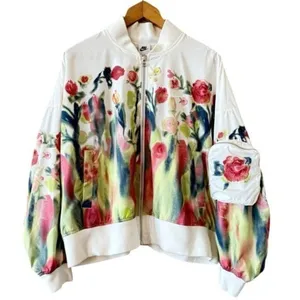 NIKE Sportswear Artist Collection Bomber Jacket Sail White Size L NEW thumbnail 3