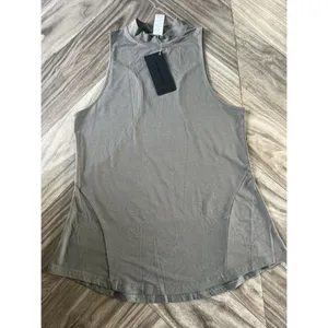 Alphalete Women's Premium Mockneck Tank - Stone Grey , Size Large thumbnail 4