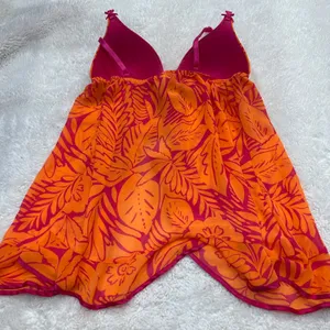 Cosmopolitan Women's Babydoll Slip Sz L Floral Orange Pink Y2K Preppy Sexy Party thumbnail 2