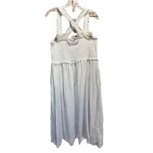 Tommy‎ Hilfiger White Smocked Ruffle Straps Maxi Dress Size XL Flowy Sundress thumbnail 4