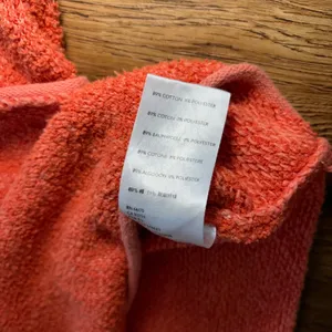 Free People Coral Orange Textured Knit Boxy‎ Cropped Bardot Sweater Womens Small thumbnail 5