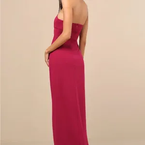 Lulu's Wine Asymmetrical Maxi Dress thumbnail 3