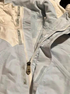 Womens Lg The North Face Colorblock Hooded Ski Jacket-Light Blue/White/Navy thumbnail 9