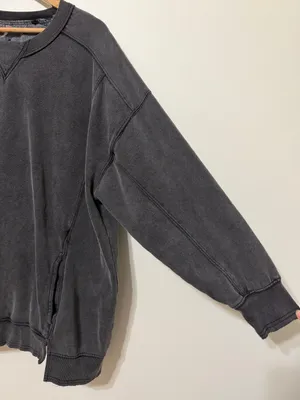 Free People Movement Intercept Tunic Sweater Size Medium Gray Wash thumbnail 6