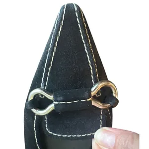 Prada Vintage Black Suede Horsebit Pointed Toe Loafers Black IT 38 US 8 Archive thumbnail 10