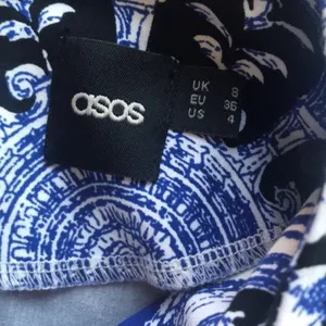 ASOS blue and white paisley mini dress thumbnail 11
