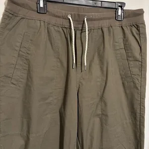 Vuori XL Women Olive Green Ripstop Jogger Pants with organic cotton drawstrings thumbnail 2