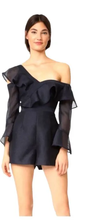 Keepsake Romper Women Medium NWT Navy Blue Bell‎ Sleeve Flashing Light Playsuit thumbnail 1