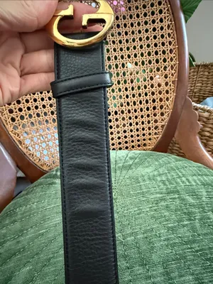 Gucci GG Black Pebbled Leather Classic Chic Belt thumbnail 4