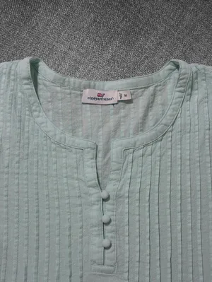 Vineyard Vines Mint Green Cotton Linen Pintuck Tunic Dress M thumbnail 4