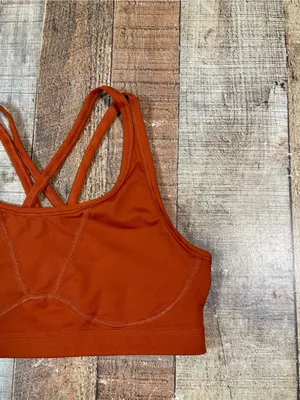 Yogasmoga Size 6 Medium Rust Orange Criss Cross Sports Bra Strappy Boho Yoga thumbnail 6