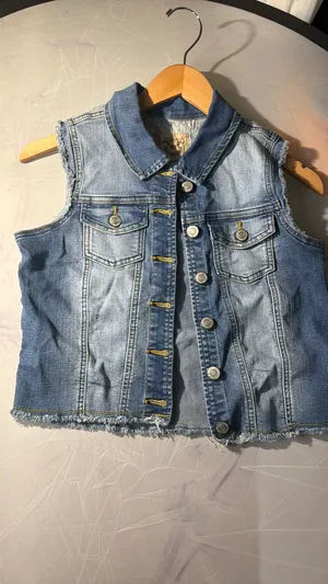 Sleeveless Jean Vest Blue Size M thumbnail 3