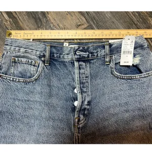 Pacsun High Rise‎ Straight Jeans Distressed Light Wash Size 30 Button Fly Baggy thumbnail 8