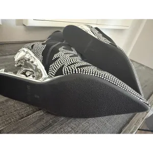 Others Follow Women Size 8 Wedge Heel Flame Rhinestone Point Toe Knee High Boot Fashion Trendy thumbnail 10