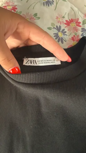 ZARA Tank Top Black Ribbed thumbnail 2