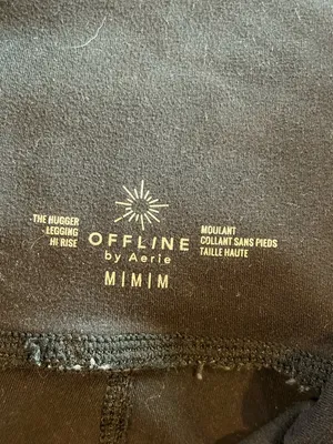 aerie Offline The Hugger High-Rise Leggings in Black thumbnail 3