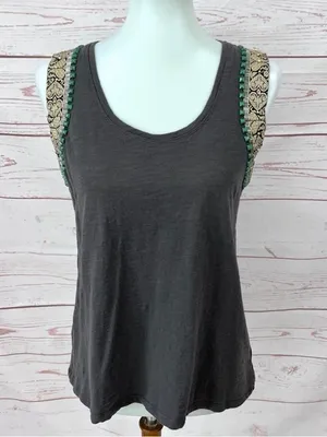 Lucy & Laurel Embellished Boho Chic Tank Top Size M thumbnail 3