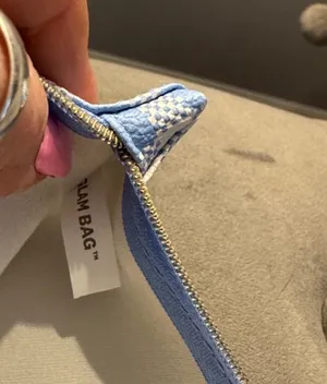 Ipsy Blue Gingham Faux Leather Glam Bag Wristlet thumbnail 6