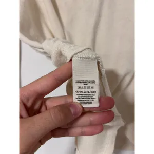 We The Free Free People Cream Henley Long Sleeve Button Down Raw Seam Top L thumbnail 4