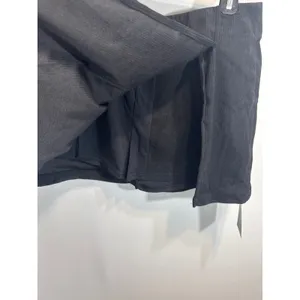 Halara Black Corduroy Skirt Mini Side Slit Zipper Closure Women Large NWT Preppy thumbnail 2