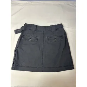 Free‎ People Utility Cargo Mini Skirt Gray Belted Cotton Size 2 Moto Grunge thumbnail 4