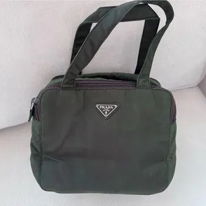 Prada Dark Green Nylon Toiletry Bag thumbnail 7