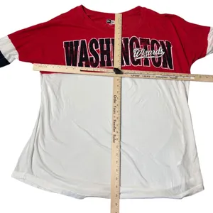 New Era Washington Wizards NBA Women XL Long Sleeve Colorblock T-Shirt Red White thumbnail 5