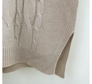 Boutique oversized Cream Knit Vest thumbnail 5