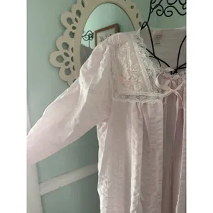Vtg Carriage‎ Court Nightgown Womens Large Pink Lace Ruffle Long Sleeve Set thumbnail 6