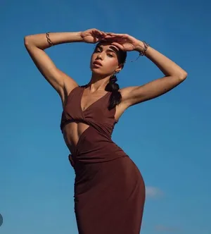 Zara dress fitted bodycon Brown Cutout Midi Party Wedding Coctail thumbnail 5