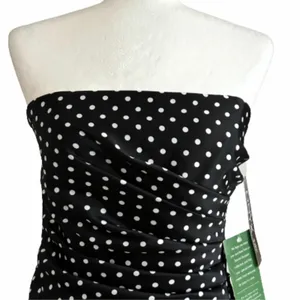 Onyx Nite Dress Black White Polka Dot Strapless Tulle Fit Flare Prom Size 3/4 thumbnail 3