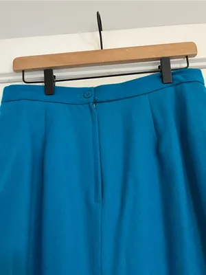 Vintage Oleg Cassini Teal blue Jacket and Skirt Suit women’s size 14 office thumbnail 13