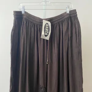 MAMTA Rayon Boho Western Fringe Embroidered Maxi Skirt Plus Size Black thumbnail 2