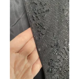 Carmen Marc Valvo Beaded Lace Cocktail Dress Womens Size 10 Black Vintage Y2K thumbnail 7