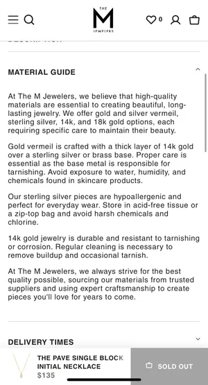 M Jewelers Initial “B” Necklace thumbnail 2