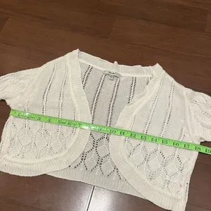 Papaya White Sweater Crop Cardigan thumbnail 4