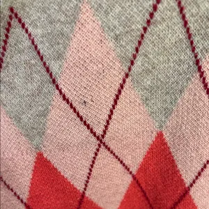 Woman Within Argyle Cardigan Sweater - Red and Tan thumbnail 4