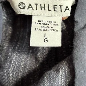 Athleta Cabo Linen Textured Wide Leg Pants Blue Flowy Beach Costal Athleisure thumbnail 10