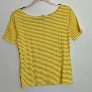 Ann Taylor Striped Scoop Neck Top-‎ Solarium Sun thumbnail 4