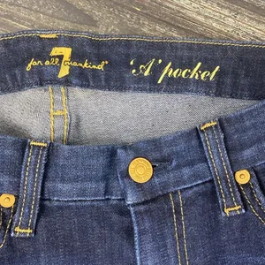 7 For All Mankind Blue Denim A Pocket Flair Leg Jeans 28 thumbnail 5