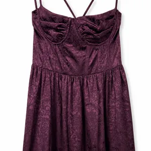 NEW Lulus Vasilia Plum Purple Satin Jacquard Full Tiered Corset Maxi Dress Small thumbnail 7