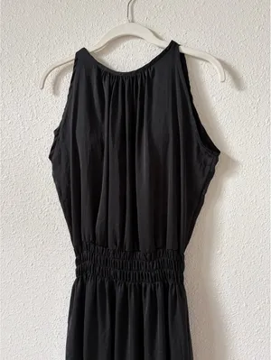 Shebird Emma Dress Black Satin Size 4 / Medium Neutral Party Comfy Midi Goth thumbnail 3