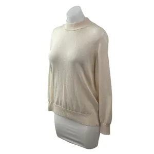 Tera Vera Women's Cream Long Sleeve Mock Neck Sweatshirt Sweater Top Size M thumbnail 2
