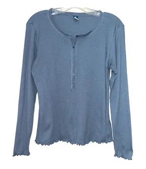Old Navy ribbed Henley sz M thumbnail 1