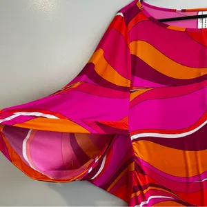 NWT Trina Turk Vivid Vista Pink/Orange Cover Up Mini Swim Tunic Dress Size Small thumbnail 5