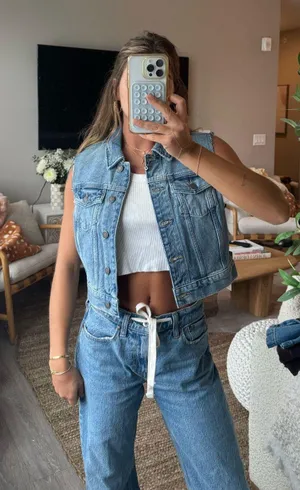 Bootbarn Denim Vest Blue Size XS thumbnail 1