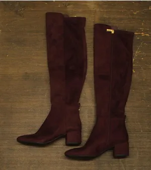 Michael Michael Kors Heels Braden Over the Knee Riding Boots Merlot Purple 7M thumbnail 1