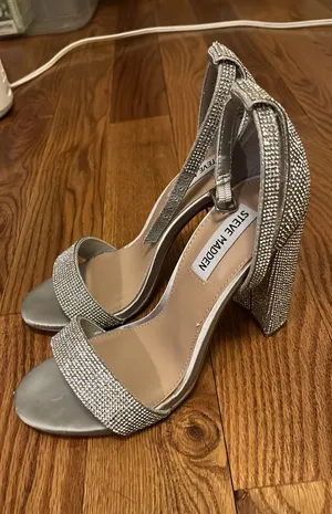 Steve Madden Heels Rhinestone Silver thumbnail 1