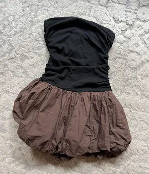 Black And Brown Bubble Dress Size M thumbnail 1