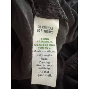 Aerie XL Lyocell Relaxed Pants Washed Black Elastic Waist MSRP $55 thumbnail 9